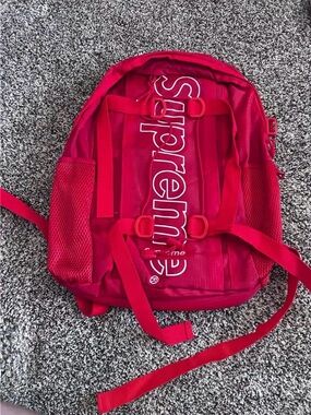 Supreme Red Logo Backpack